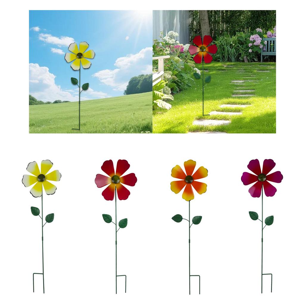 Pinwheels Metal Flower Decorative Garden Stake, Outdoor Garden Decor, Decorative ,Garden Stake for Lawn ,Patio ,Porch ,Garage