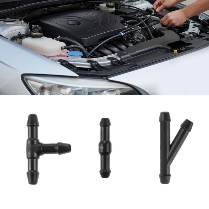 18PCS Automotive Plumbing Fittings Multiple Shape Windshield Washer Hose Joints 3 Size Connectors for for Windshield Clean