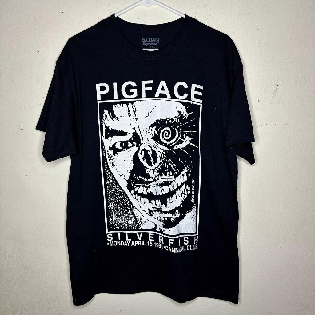 Rare Pigface Band Men Black All Size NLS5.06