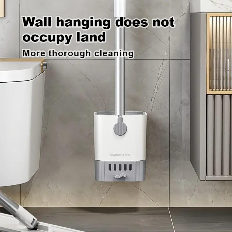 Toilet Brush With Holder Set Wall Mounted Long Handle Toilet Cleaning Brush With Holder, Flexible Toilet Bowl Cleaning Brush