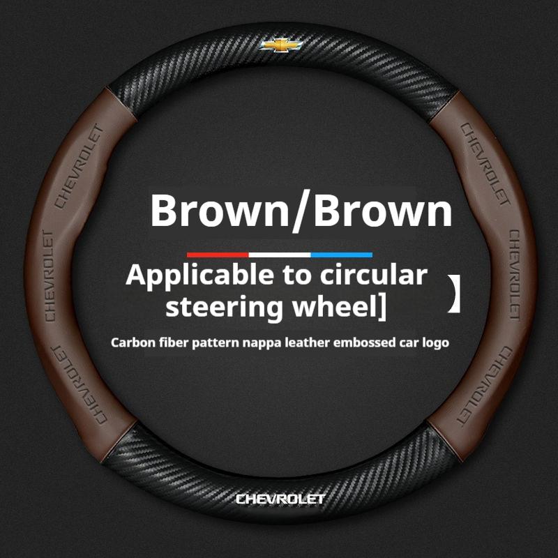 Wsjn7 For Chevrolet Cruze Bolt Aveo Spark Onix Capti Cavalier Carbon Fiber Suede Microfiber Car Steering Wheel Cover Auto Accessories
