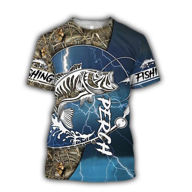 Fishing Graphic 3d Print Men's T-Shirt Summer Short Sleeve Tees Tops Harajuku Fashion Casual Oversized Man Clothing Camisetas