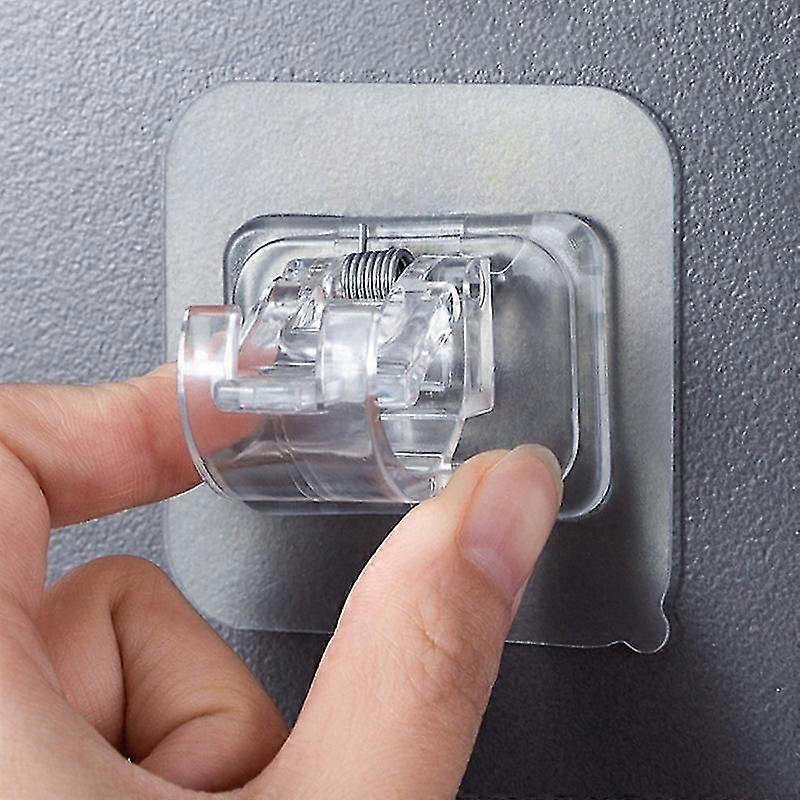 8pcs Adjustable Nail-free Curtain Rod Holder Clamp Hooks Self Adhesive Curtain Hanging Rod Brackets Fixed Hanging Clips