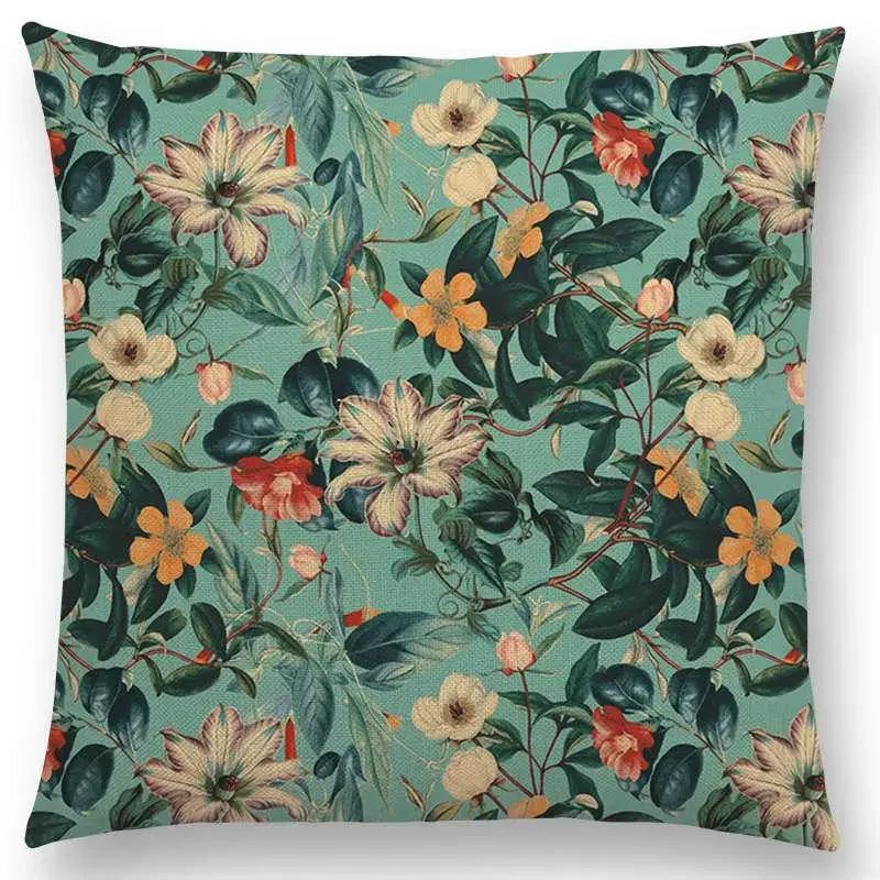 

Последняя Черная Ночь Винтажный Лес Ботанический Сад Мечта Будущего Красочные Цветы Листья Принты Наволочка для Подушки Дивана Чехол для Подушки 66x66cm золотистый