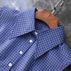 Versatile Blue Plaid Faux Collar for Girls: Multifunctional Layer for Spring, Autumn, and Winter