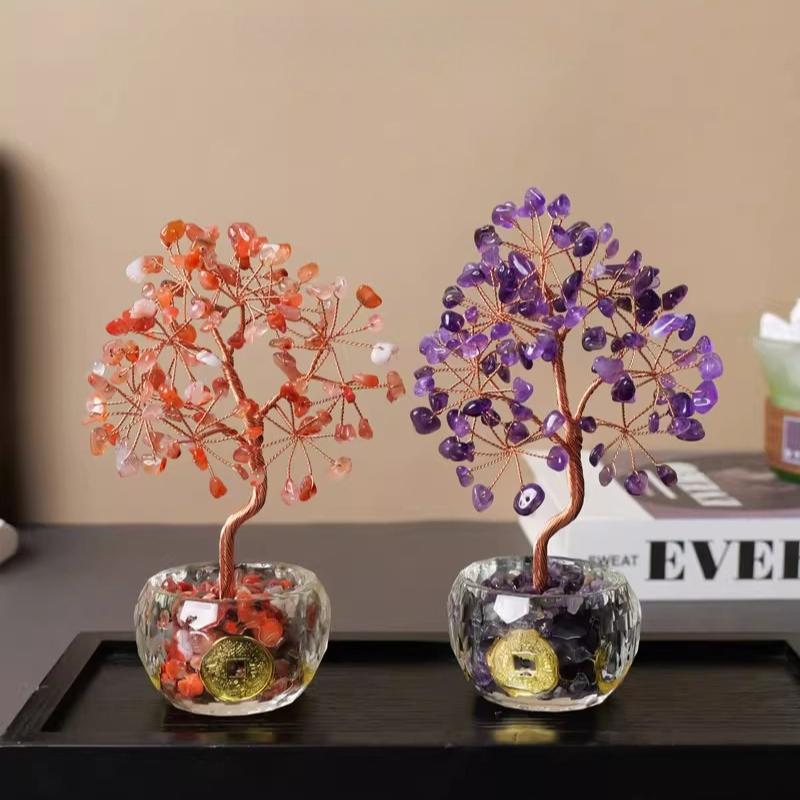 Crystal Tree Healing Crystals Tree of Life for Home Room Desk Decor,Chakra Stones Reiki Gemstones Trees for Positive Energy Good Luck Spiritual Gifts