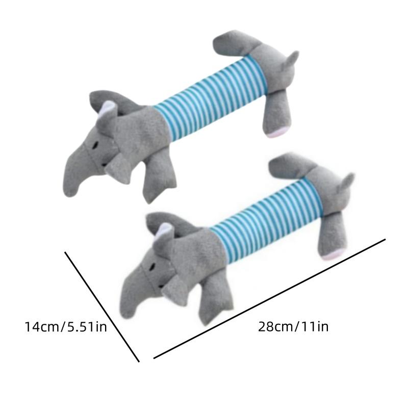 Molar Hundeleke Plysjrekvisita Passer for alle Valp Kjæledyr Squeak Chew Leke Morsom Slitesterk tygge Elefant And Gris Leketøy Kjæledyrsrekvisita Molar