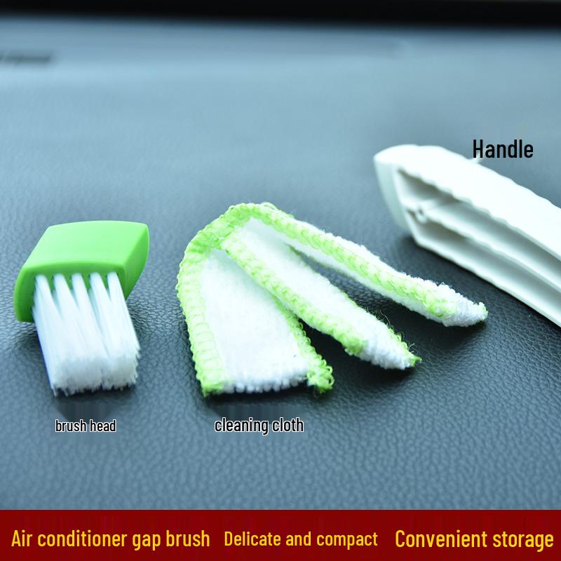 Dual-Headed Soft Bristle Car Vent & Dashboard Dusting Brush
