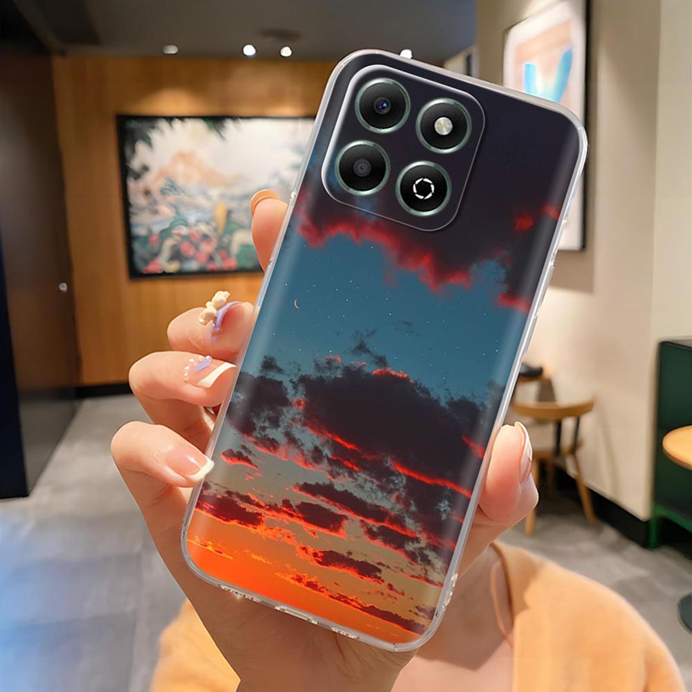 Honor X6B Kılıfı Sevimli Panda Şeffaf Arka Kapak Honor X6b JDY-LX1 JDY-LX2 İçin Şeffaf Silikon Tam Kapsama Telefon Kılıfı Coque