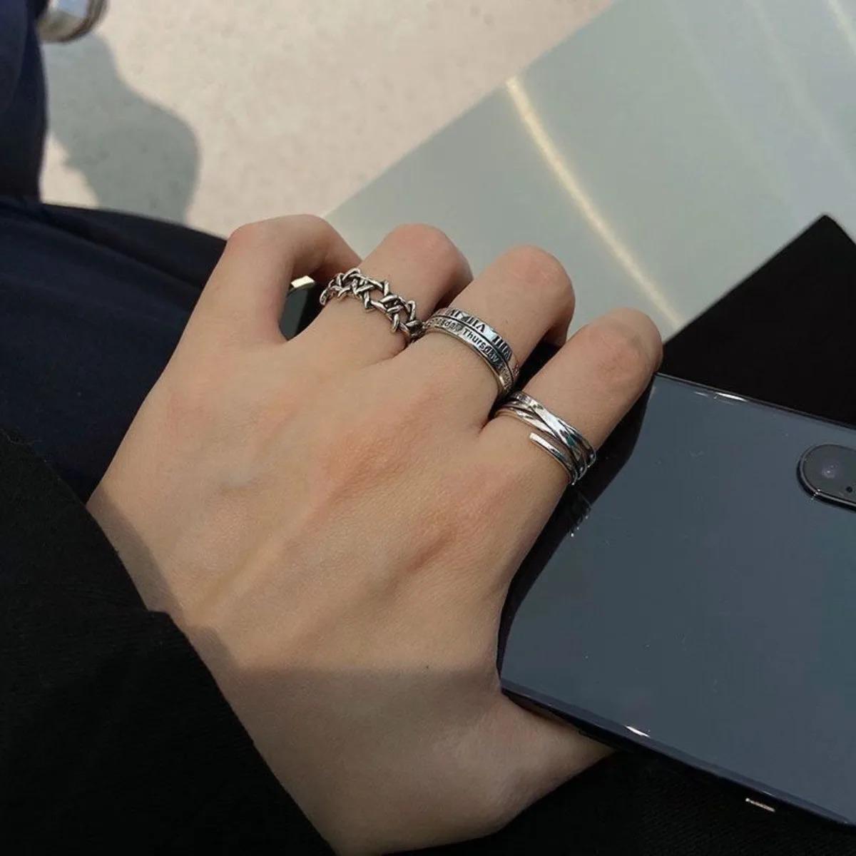 

3pcs/set Hip Hop Adjustable Rings , Punk Jewelry for Women Men , Comfort Fit Daily Wear Gift Idea , Suitable for Daily Wear
