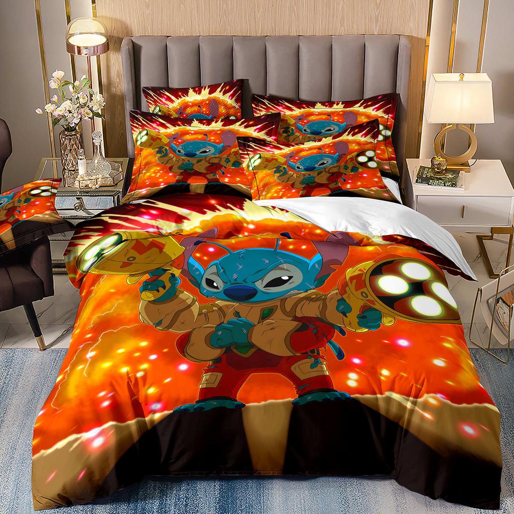 3D Digital Printing Quilt Cover Pillowcase Bedding Cartoon Three-Piece Set Home Textile Four-Piece Set