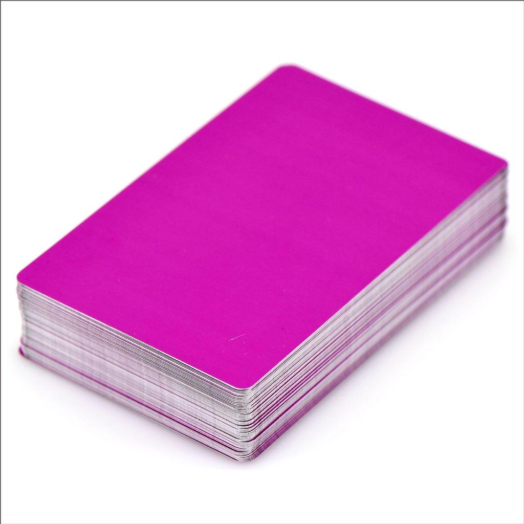 50-Piece Set of 0.45mm Thick Multi-Color Aluminum Business Card Sheets for Laser Engraving