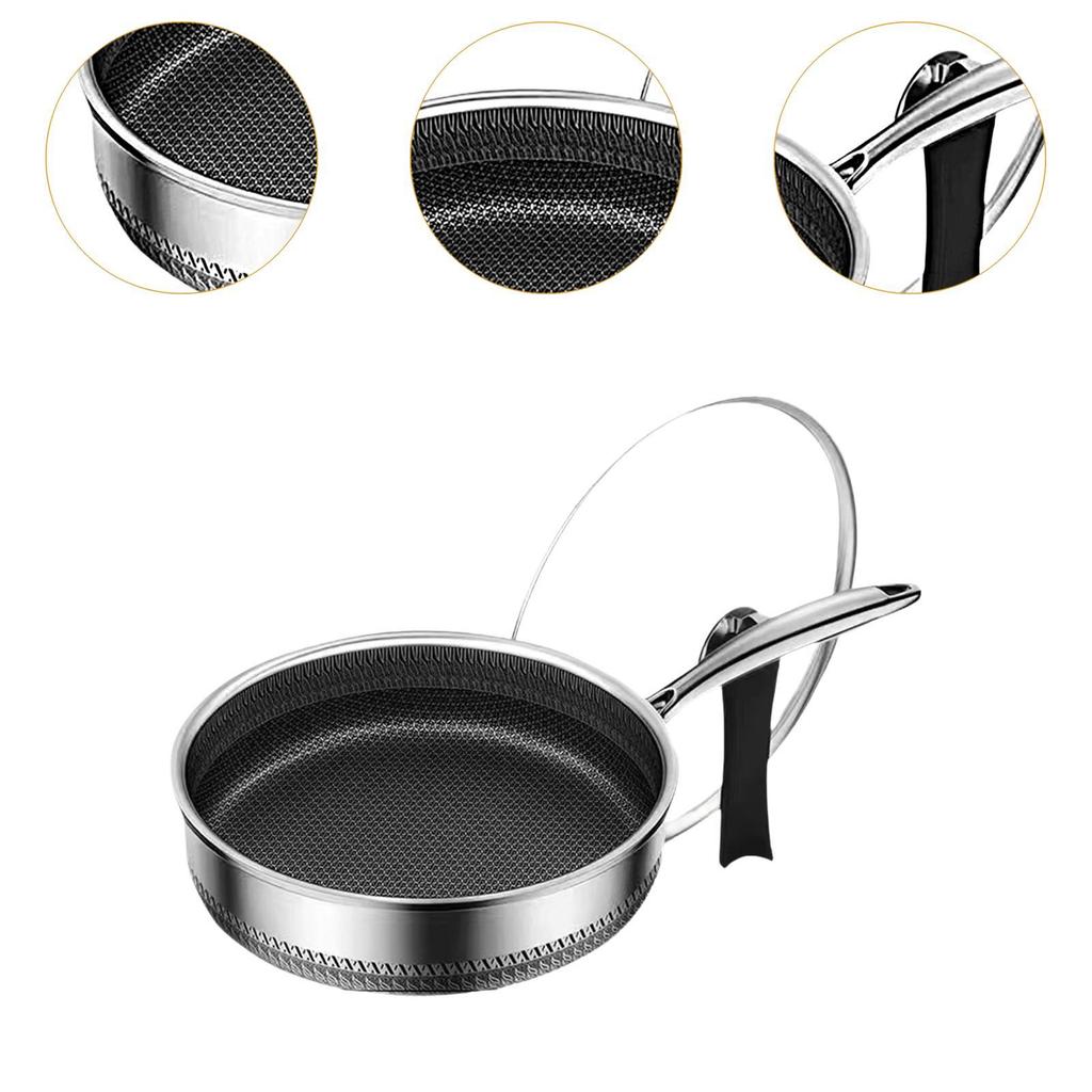 Frying Pan with Cover, Induction-Compatible Wok for Kitchen Use