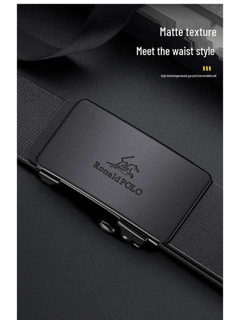 Paul Men's 2025 Genuine Leather Automatic Buckle Belt – Pure Cowhide, Stylish & Authentic for Business and Casual Wear.