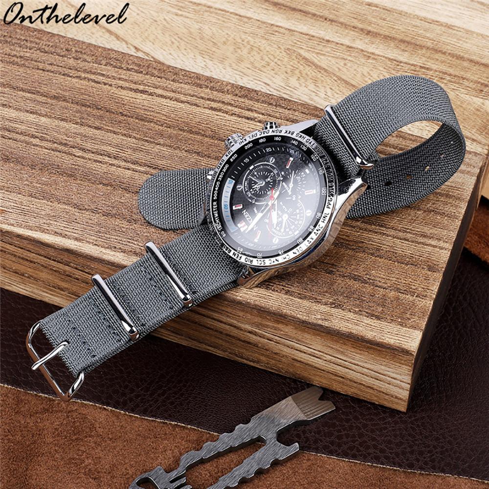 20mm 22mm Nylon Watch Strap Sport Wristbands Bracelet for Men Women Replacement Canvas Fabric Watch Band Accessories Brown Green