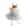 2pcs Plush Christmas Mesh Dress Girl Pendant Cartoon Xmas Tree Pendant  Home Xmas Decor