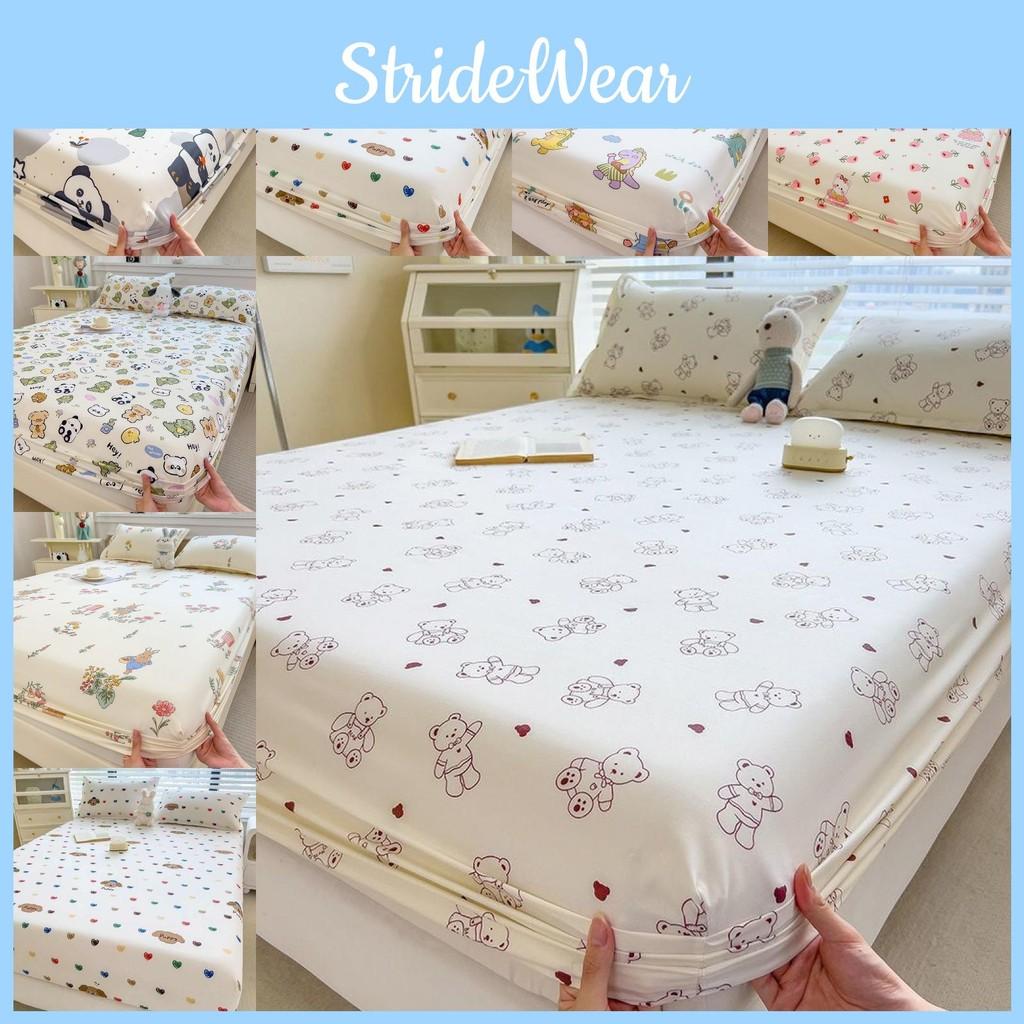 Dog Flower Dinosaur Bear Print Bedspread Set Cartoon Mattress Protective Cover