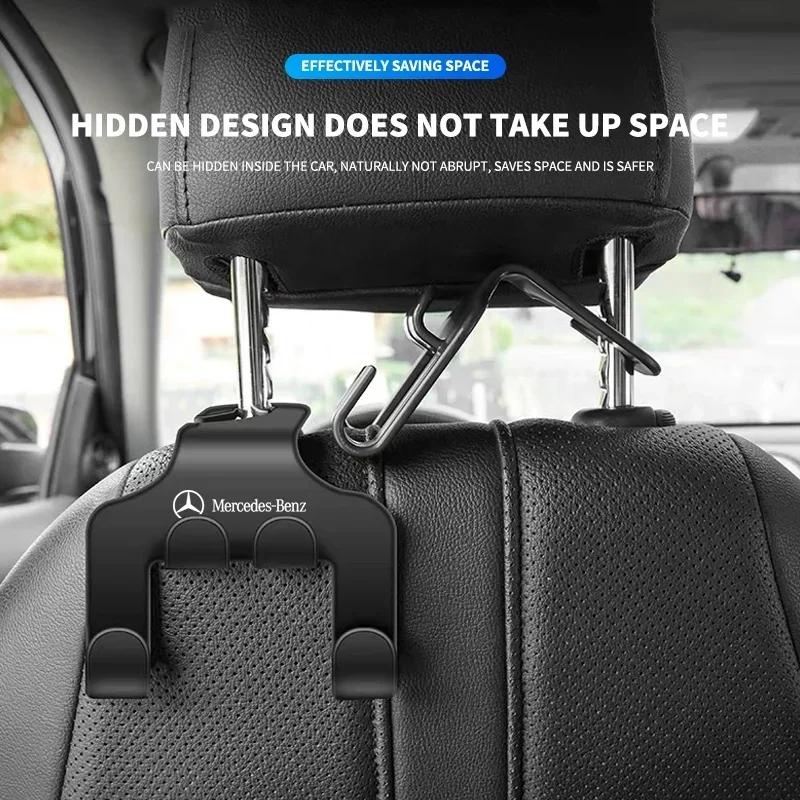 Hot 2025 For AMG W124 2025 For Benz AMG Upgrade Double Head Hooks Car Rear Seat Hanging Holder Interior Hook For Mercedes Benz B