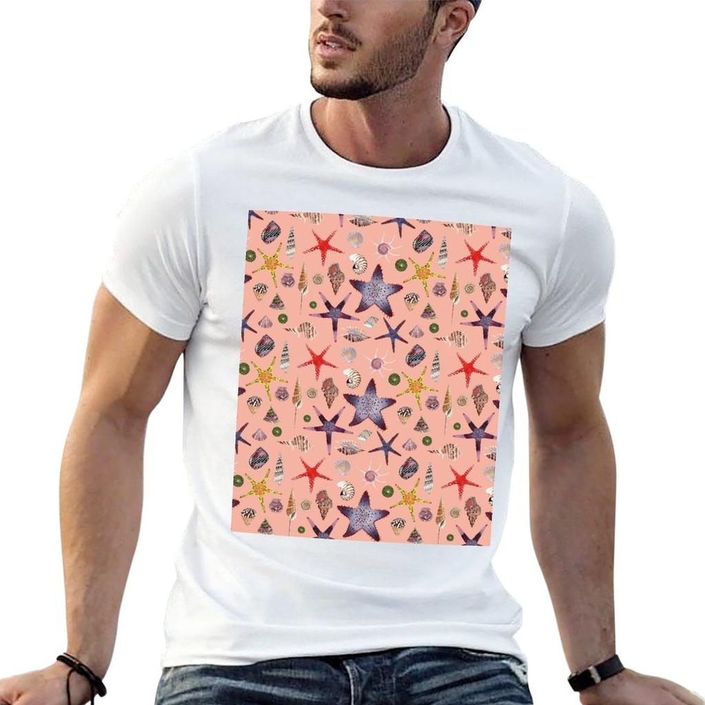 Seashells Starfish (Light Pink) Tshirt T Shirts For Unisex Cotton Soft Anime T Shirts For Unisex Tshirt