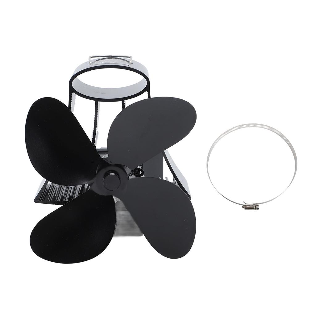 Pipe Fireplace Fan Magnetic Installation Self Generated Electricity Wall Mounted Quiet Safe 4