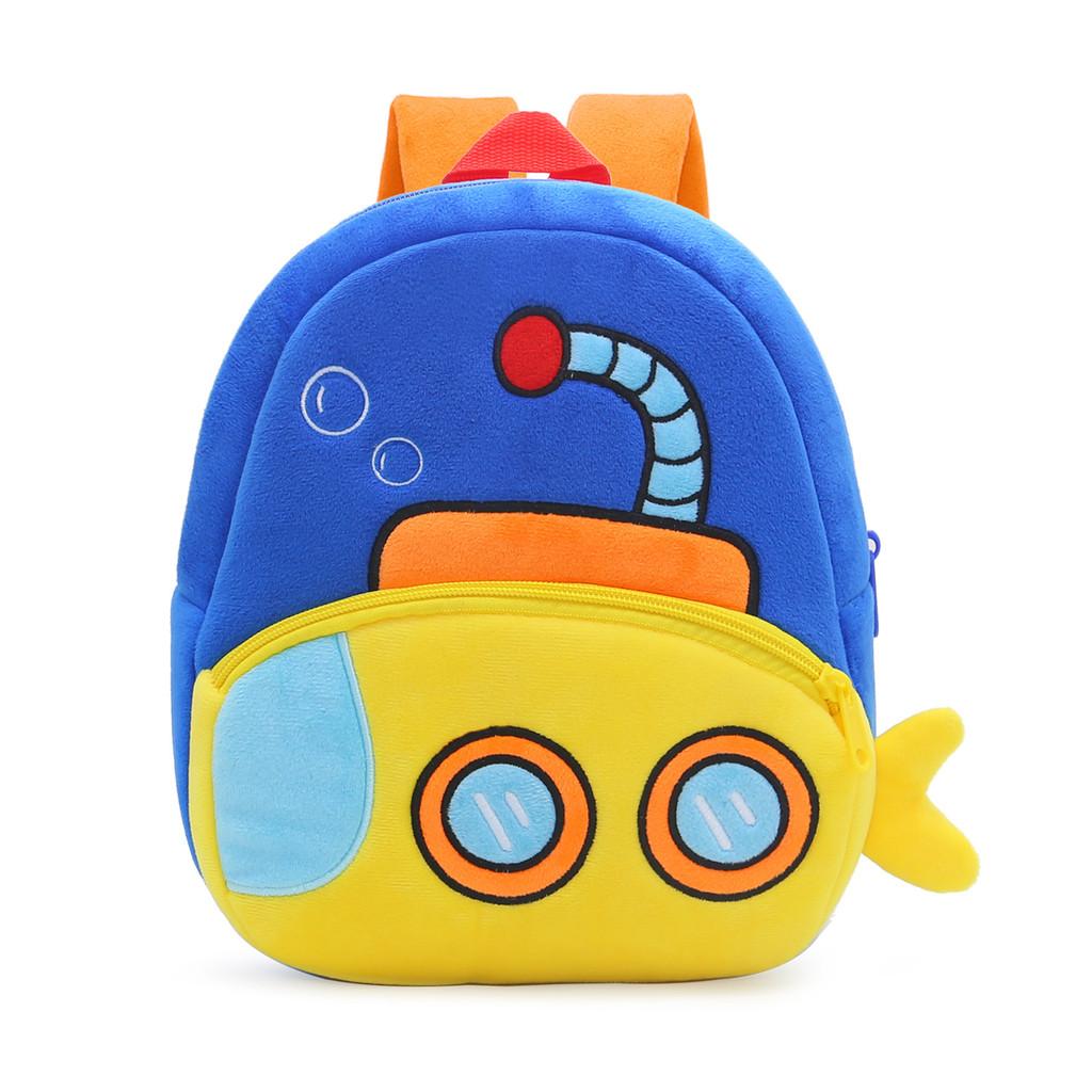 Excavator Plush Kids Backpack With Ventilated Comfort For Early Education Use