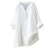 Vintage Casual Shirts for Women Spring Summer Casual Loose Long Sleeve Shirt Ladies Oversize V-Neck Blouse Tunic Tops