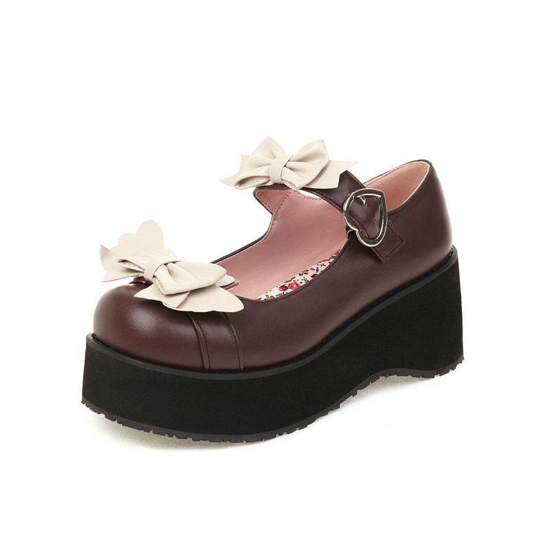 

Весенние и осенние женские туфли Лолита на платформе для девочек с бантом, тонкие туфли с коротким носком, модные туфли большого размера на высоком каблуке, повседневная обувь JK 39