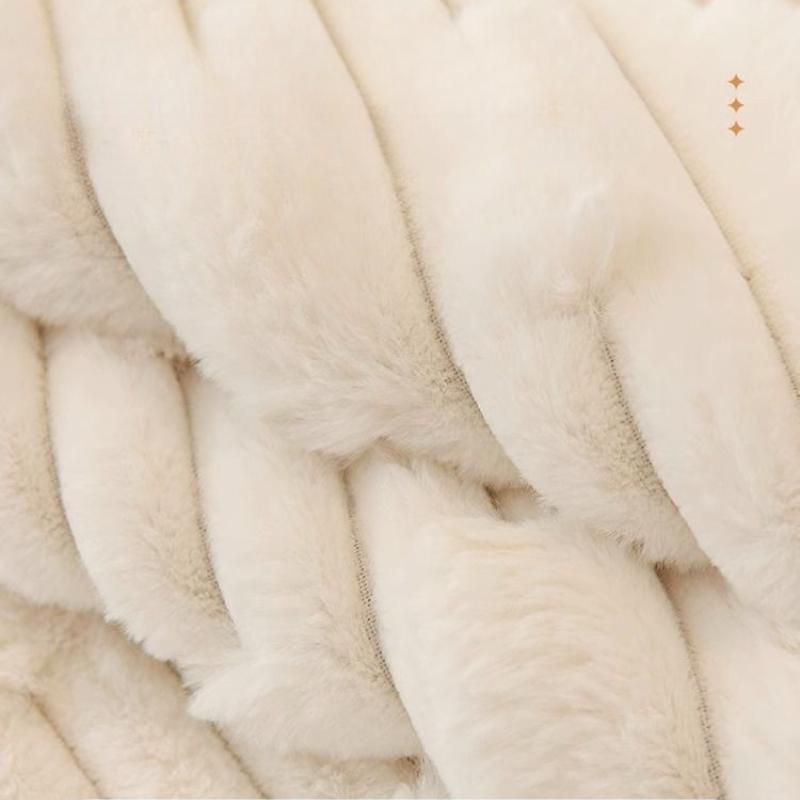 Rabbit Plush Sofa Cushion Couch Thickened Warm Sitting Mat In Winter Anti Slip Leather Sofa Cover Dust Cover Cloth Soft Hand Towel