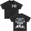 25SS High quality Vintage Rock Red Chili Printed Band Short Sleeve Heavy Washed Cotton Loose Casual Oversize Street Pop T-shirt
