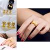 Unique Gold Plated Brass Open Bow Adjustable Ring Minimalist Charm For Women's Fashion