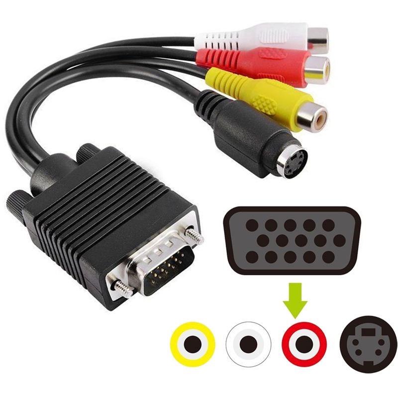 Câble Adaptateur VGA SVGA Mâle Vers S Vidéo 3 RCA Femelle, 15 Broches - Foto 10