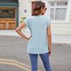 Women's Fashion Casual Summer Spring Solid Color Print Short Sleeve O-Neck Blouses & Shirts