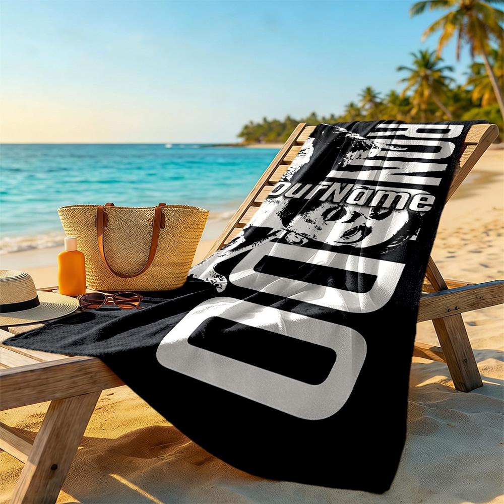 Messi Customize Text Beach Towel Super Soft & Absorbent Suitable for Sports Travel Swimming Yoga Bathroom Beach And Pool