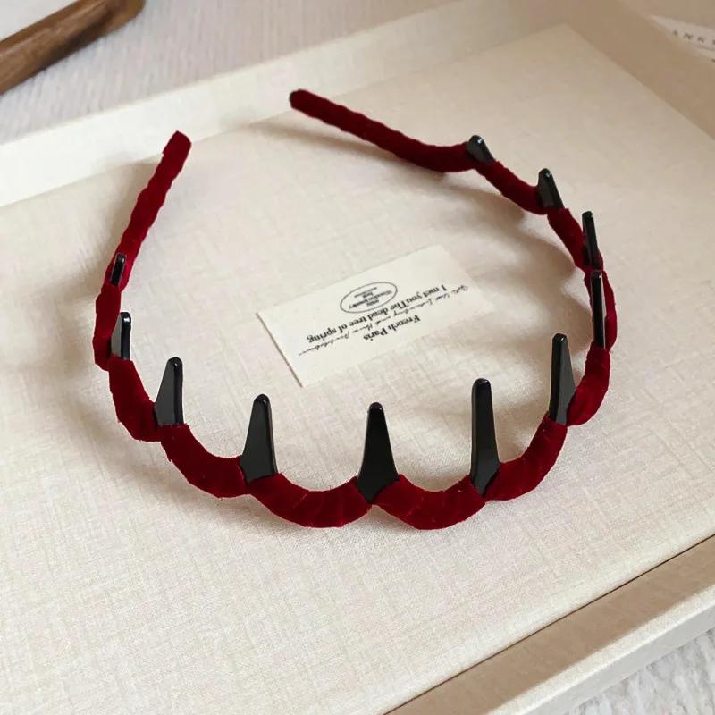 

Коричневый смоляной волнообразный гребень для волос для женщин и девочек, высокий верх черепа, корейский зигзагообразный гребень для волос, зубчатая повязка для волос, аксессуары для волос вино красного