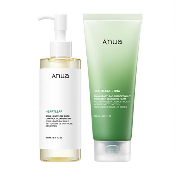 

Набор для умывания Anua Heartleaf (Масло 200 мл + Пена 150 мл) – Мягкое ежедневное очищающее средство для контроля себума и пор с хауттуйнией сердцелистной, корейское