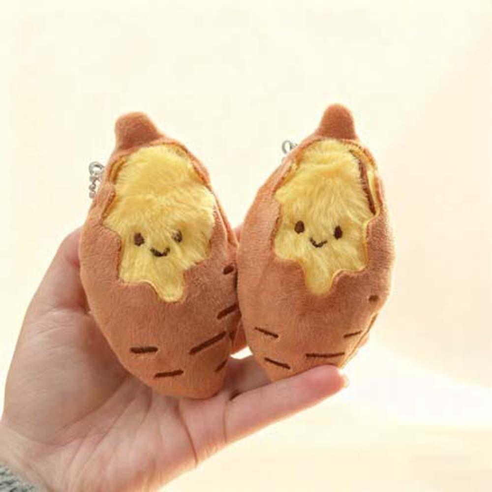 Soft Sweet Potato Keychain PP Cotton Plush Doll Key Ring Roasted Sweet Potato Pendant Women