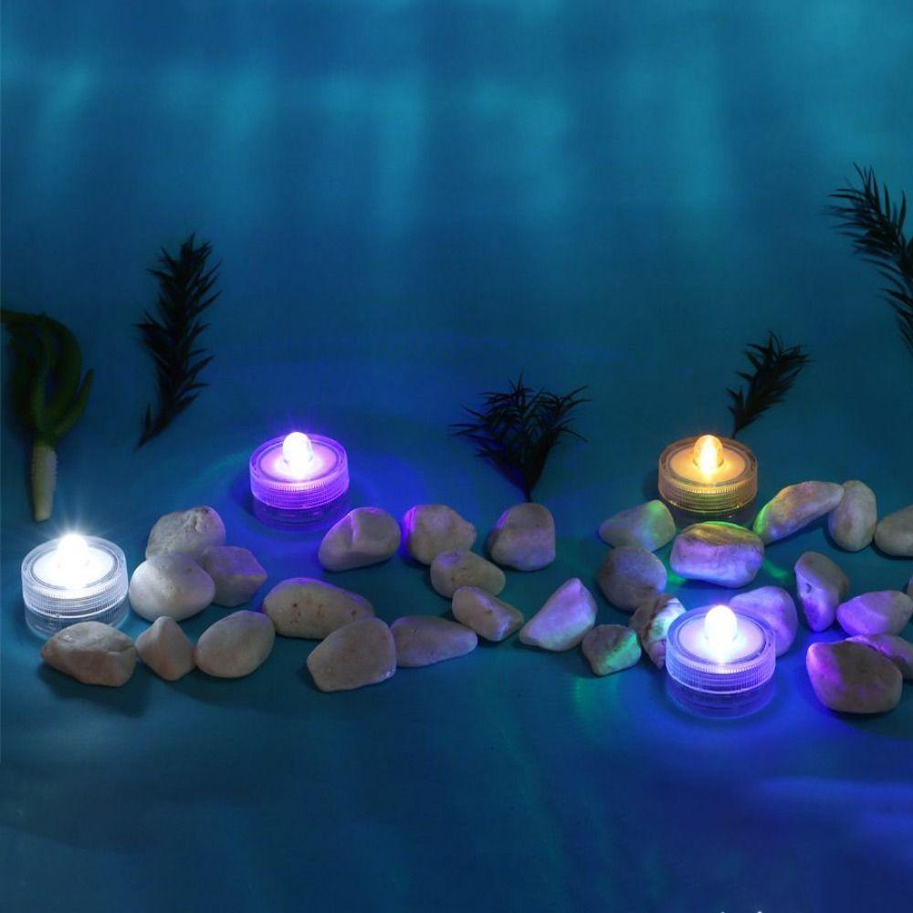 Decorative Underwater LED Candle Lamp Mini Submersible Mini LED Lights Fish Tank Candle Lamp  Party