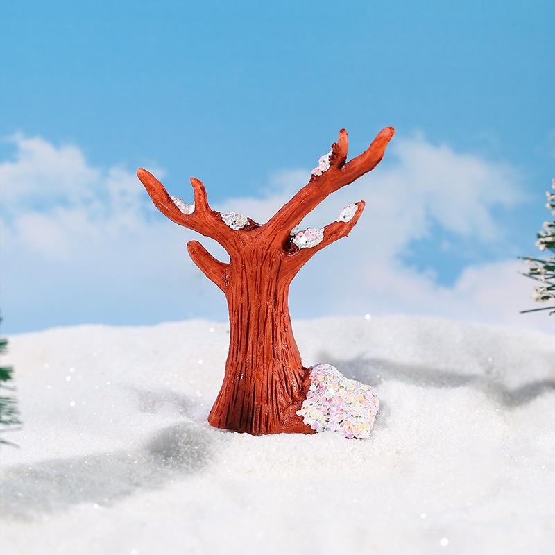 Christmas Tree Micro Landscape with Snowflake Ornaments - Zakka Accessories