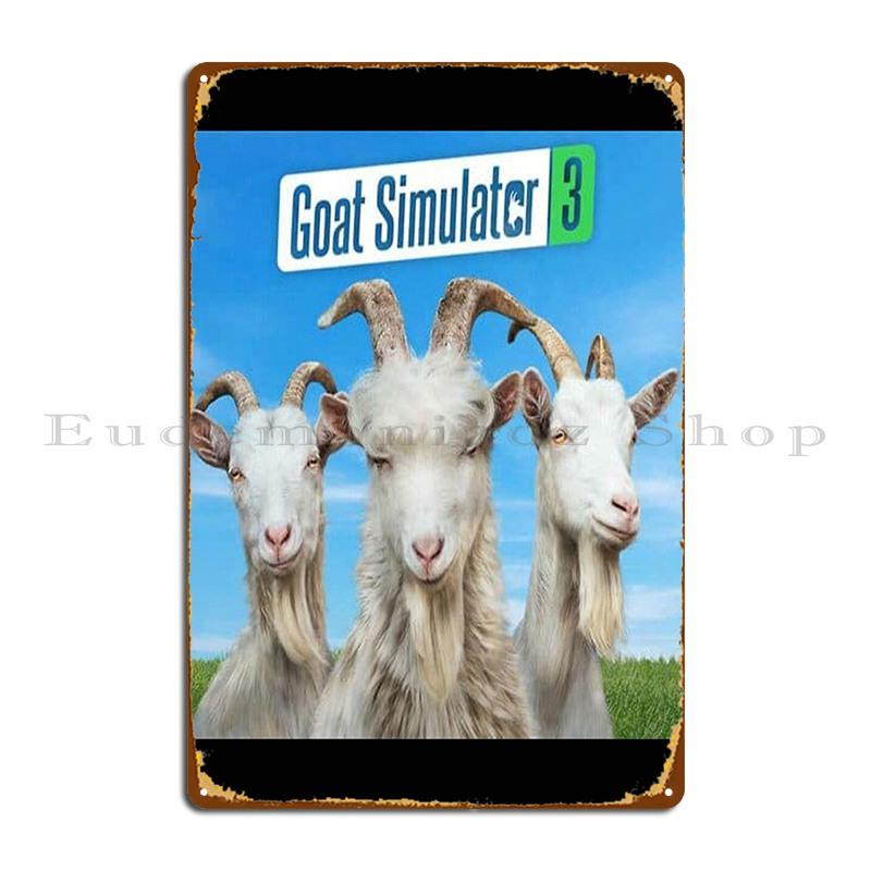 Goat Simulator Metal Plaque Cinema Living Room Garage Garage Iron Tin Sign Poster 20x30cm