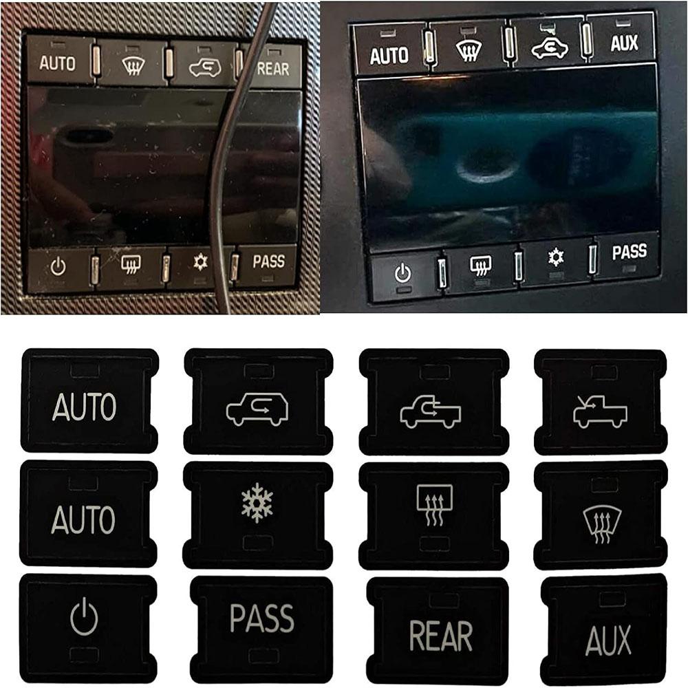 Černé vinylové AC Dash Button Repair Kit Náhradní nálepky pro Chevrolet GMC