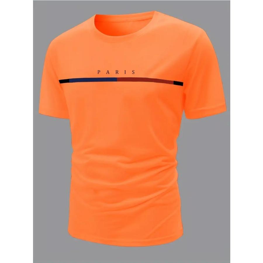 Men Stripe Character Print 3d T Shirt Short Sleeve O-Neck TShirt Vintage Polyester Breathable Sport Casual Large Size T-Shirts Men’s