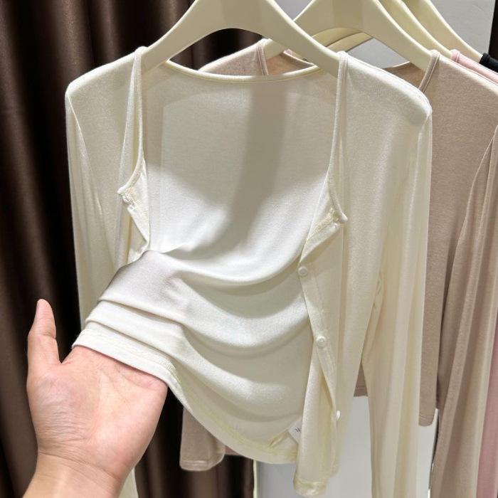 Ice Silk Modal Women's Sun Protection Cardigan – Summer Long Sleeve Shawl