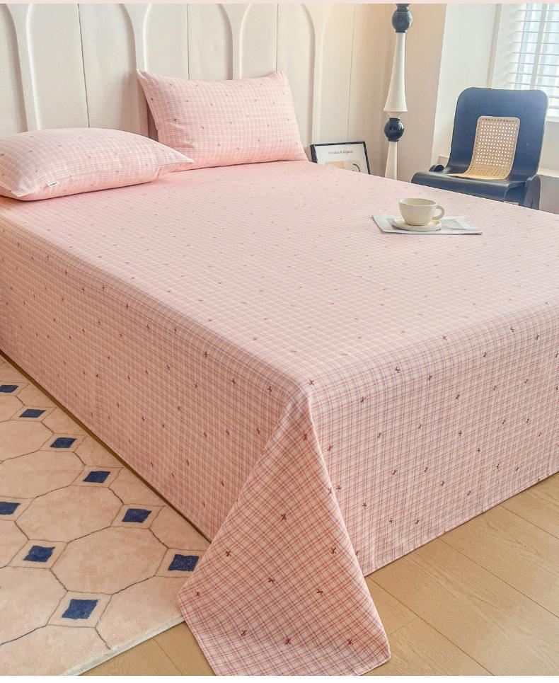 Coarse Cotton Bed Sheet: Student Dormitory Single/Double Linen 3-Piece Set