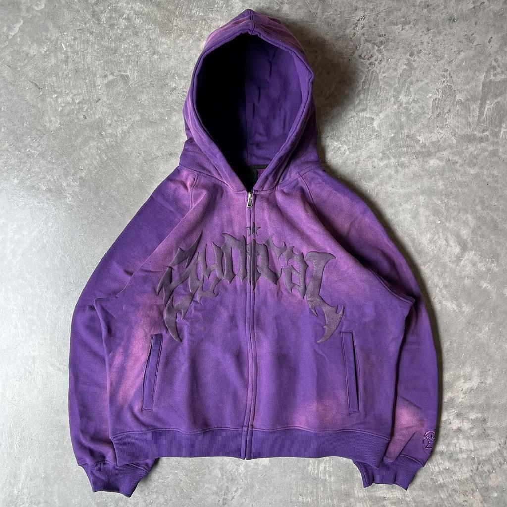 American Retro Star Print Men's Zipper Hoodie Sweatshirt