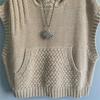 Autumn Winter Sleeveless Age Reduction Ladies Knitted Sweater Vest Jacket Hooded Leisure Solid Color Women's Waistcoat Top