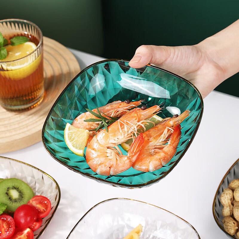 Paibei Nordic Light Luxury Transparent Serving Plates Set with Base