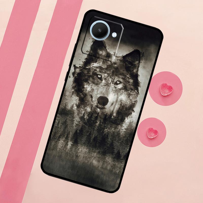 Wolf Case For Realme C33 C55 C30 C31 C35 C53 C11 C15 C25s C21Y GT Neo 5 3T 2T 9 10 11 Pro Plus