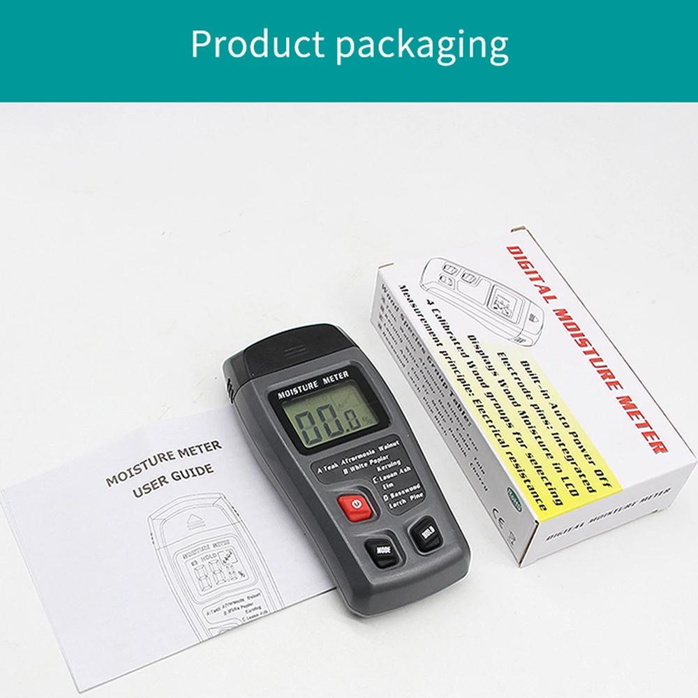 

НОВЫЙ цифровой измеритель влажности древесины, профессиональный тестер влажности древесины, ручной гигрометр, детектор древесины EMT01 с ЖК-дисплеем высокой четкости