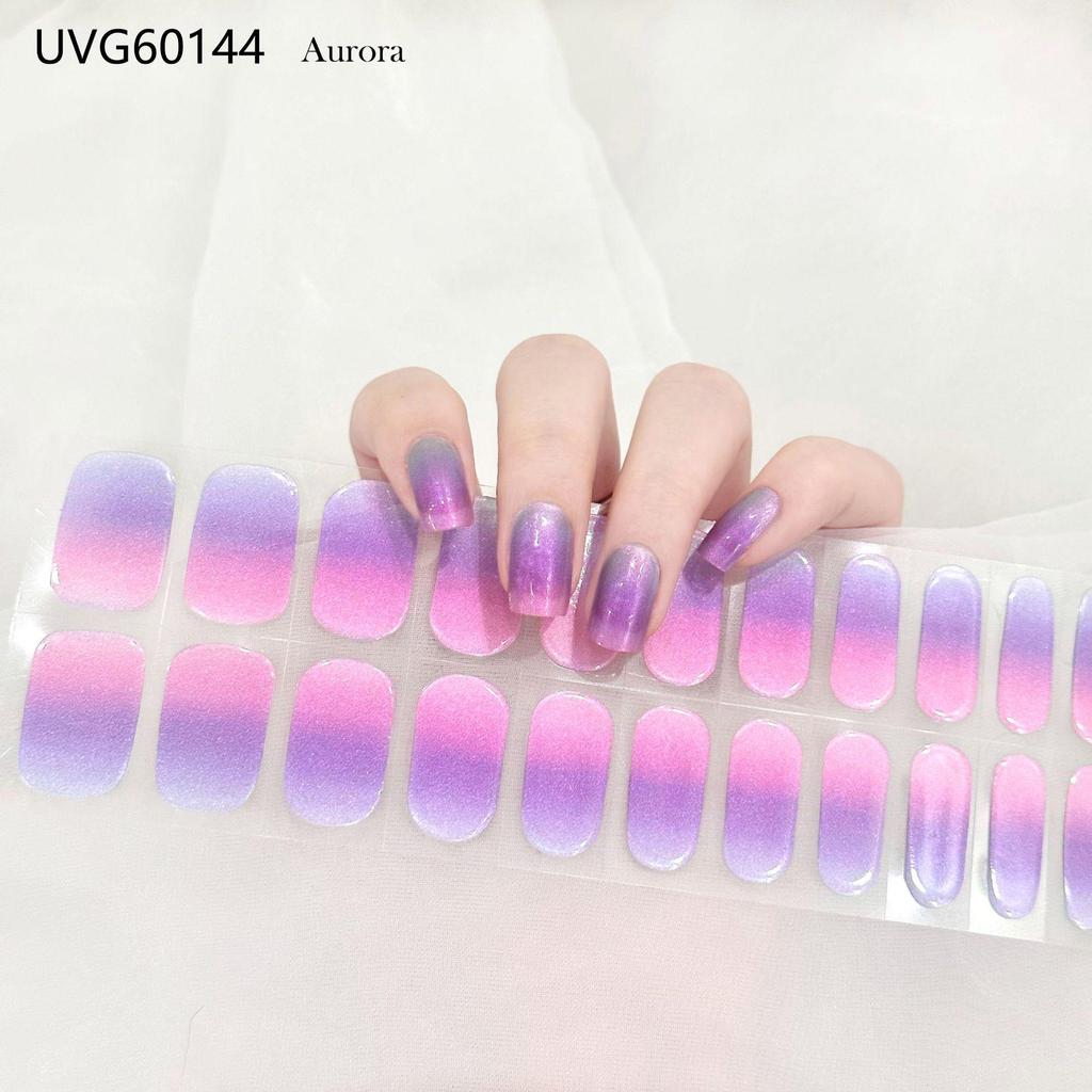 Transparent Nude UV Gel Nail Art Stickers: Semi-Cured, Semi-Baked Manicure Sheets