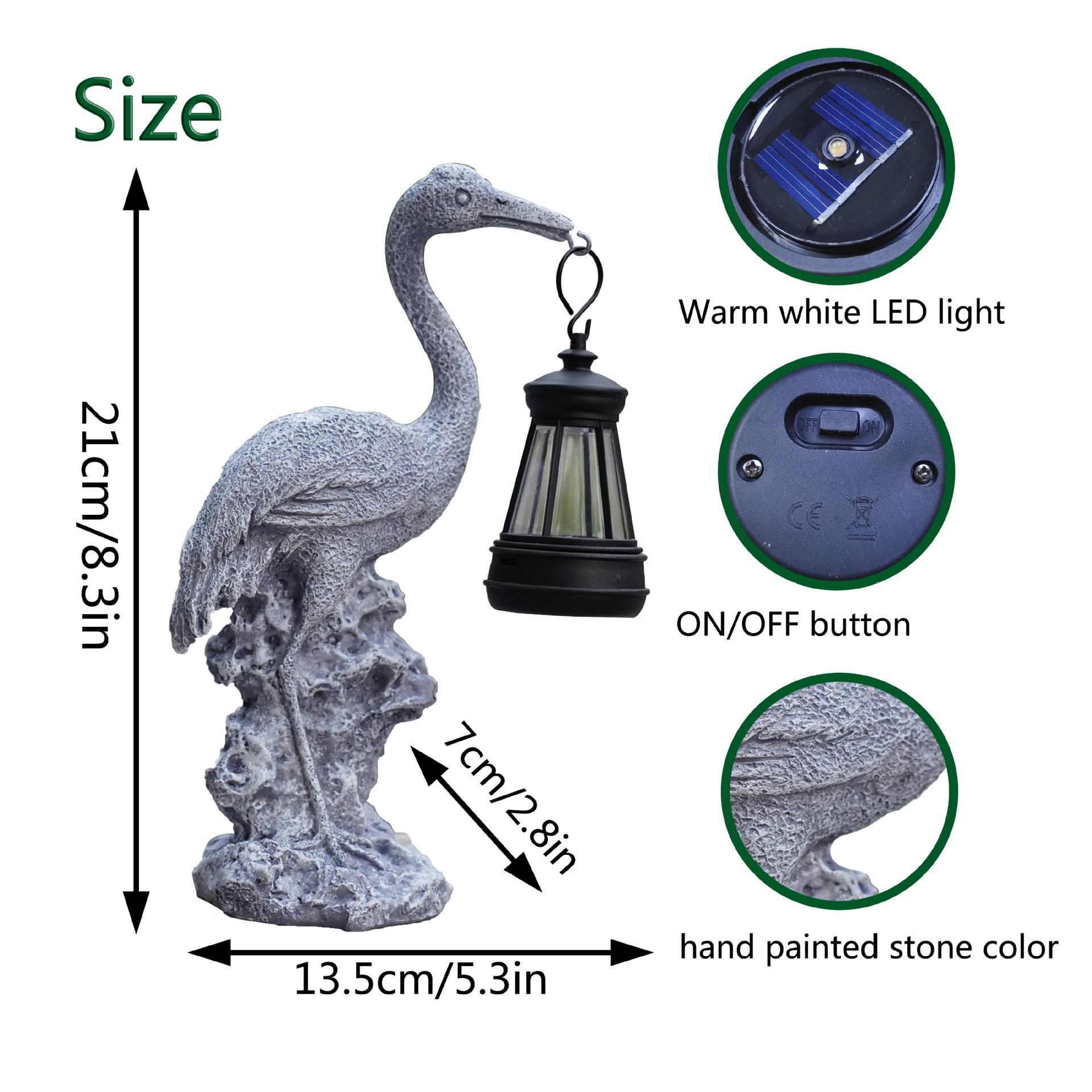 JYL TS/195,Creative Resin Crane Outdoor Figurine Garden Light Bonsai Craft Wholesale Home Crane Decor One Size ярко-розовый